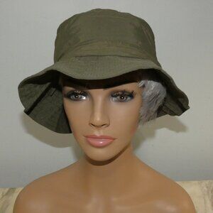 NiB Foldable Unisex Wide Brim Safari Style Sun/Fishing Hat Army Green